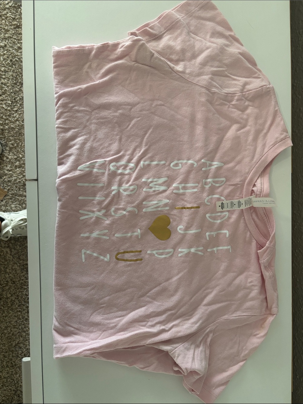 Pink Alphabet Heart Graphic Tee